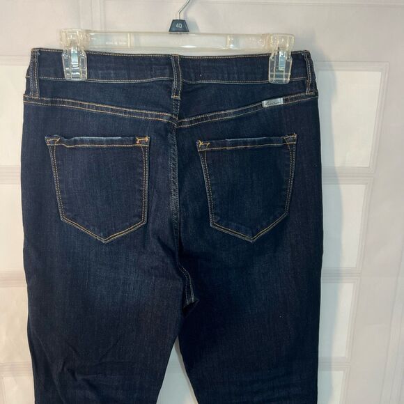 KanCan Blue Button Fly Whisker Skinny High Rise Raw Hem Jeans Size 29 - Picture 5 of 9